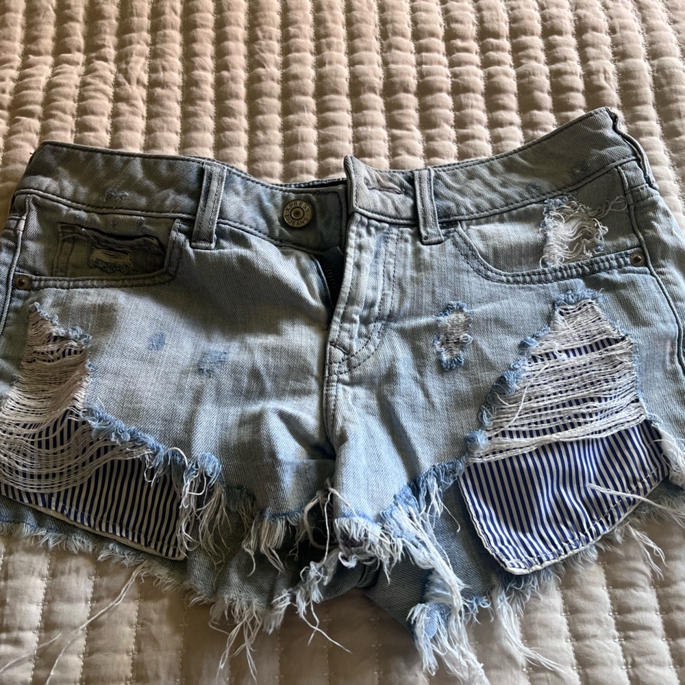 Distressed Denim Shorts
